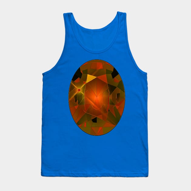 Orange and Yellow Oval Shape Gemstone Tank Top by The Black Panther